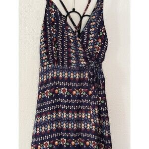 Boho Maxi Wrap Dress, Navy Floral Paisley, Cottagecore Peasant Hippie Festival